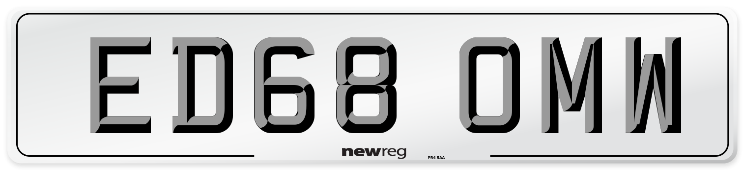 ED68 OMW Number Plate from New Reg
